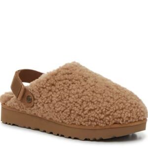UGG Tan Fuzzy Slip-On Mules